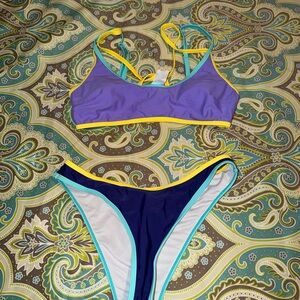 Cupshe Purple and Blue Bikini Set